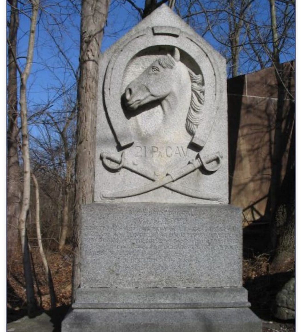 Monument to the 21st Cavalry located near Gettysburg.